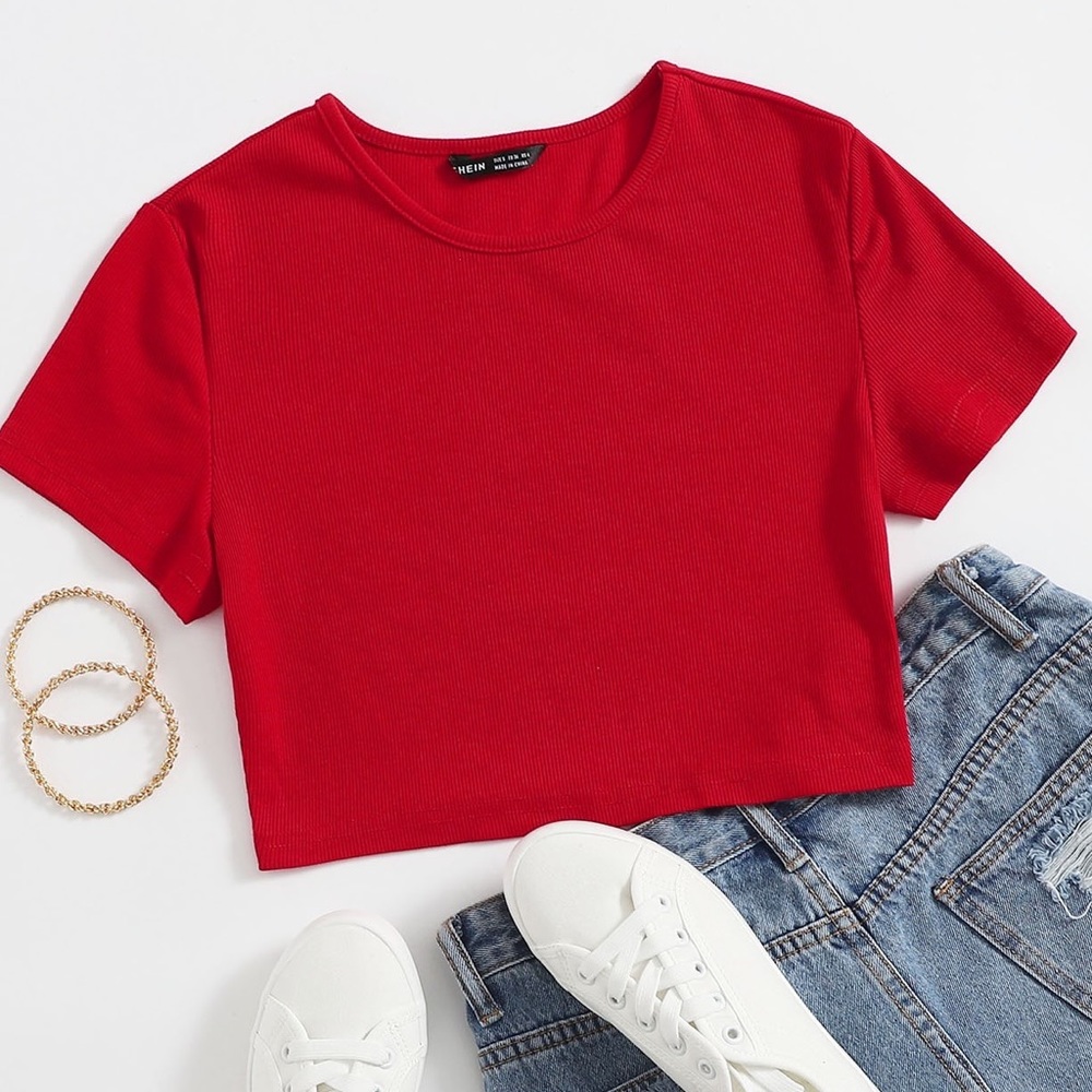 BRAND NEW CROPPED RED SHIRT FROM SHEIN